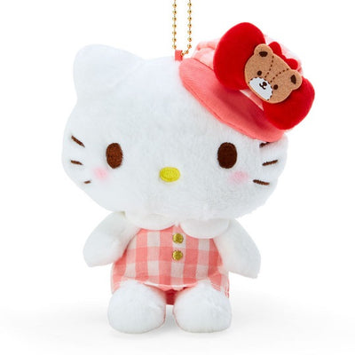 Sanrio Keychain Plush Gingham Casquette - Hello Kitty