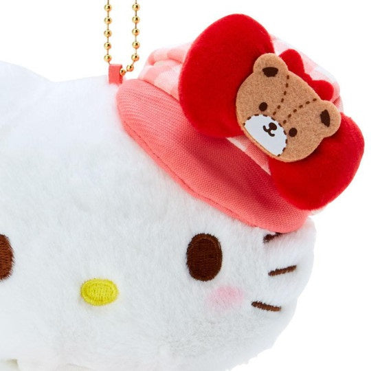 Sanrio Keychain Plush Gingham Casquette - Hello Kitty