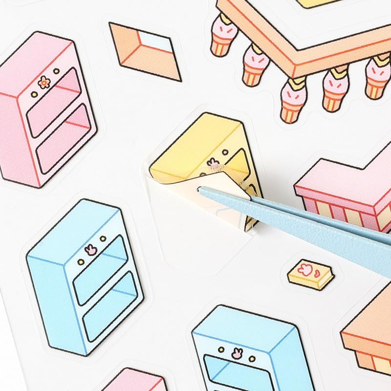 BYO Kawaii Sticker World - Pink Scene Collection Book (18 vellen) - DIY Sticker Scene Set