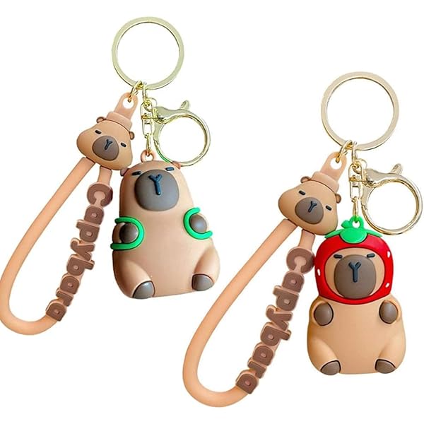 Kawaii Capibara Rubber Key Chain - Pick One