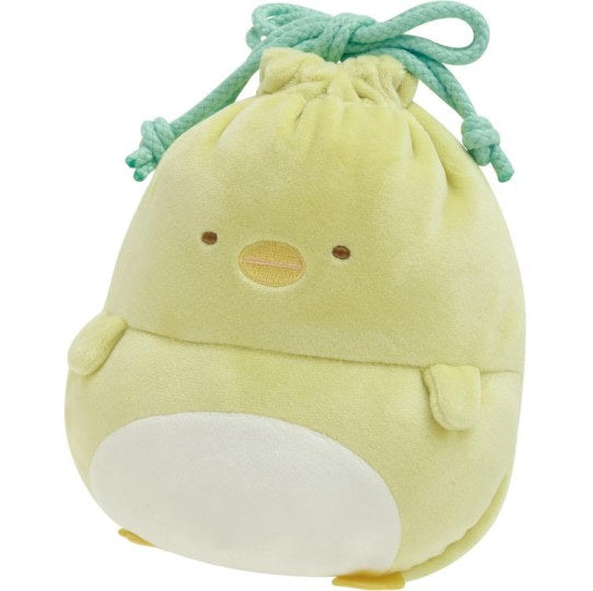 San-X Round Belly Drawstring Bag - Sumikko Gurashi - Pengin