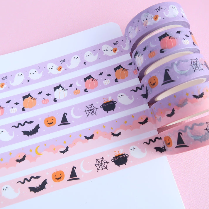 Washi Tape - Halloween Ghosts Purple