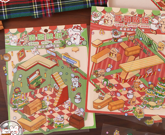 BYO Kawaii Sticker World - Christmas - DIY Sticker Scene Set