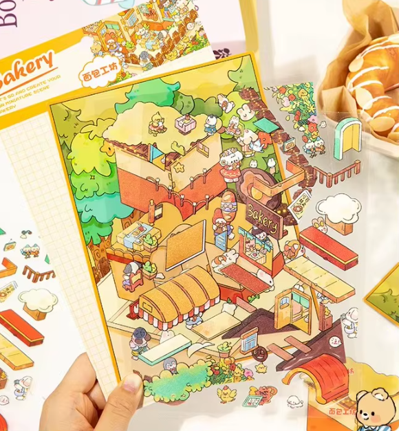 BYO Kawaii Sticker World - XL Bakery World - DIY Sticker Scene Set