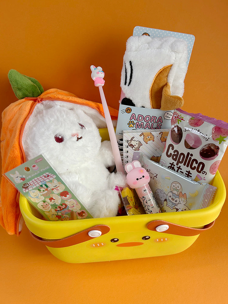 Kawaii Bunny Gift Basket 🌷🐰🥕 - 10 items, 30% voordeel!