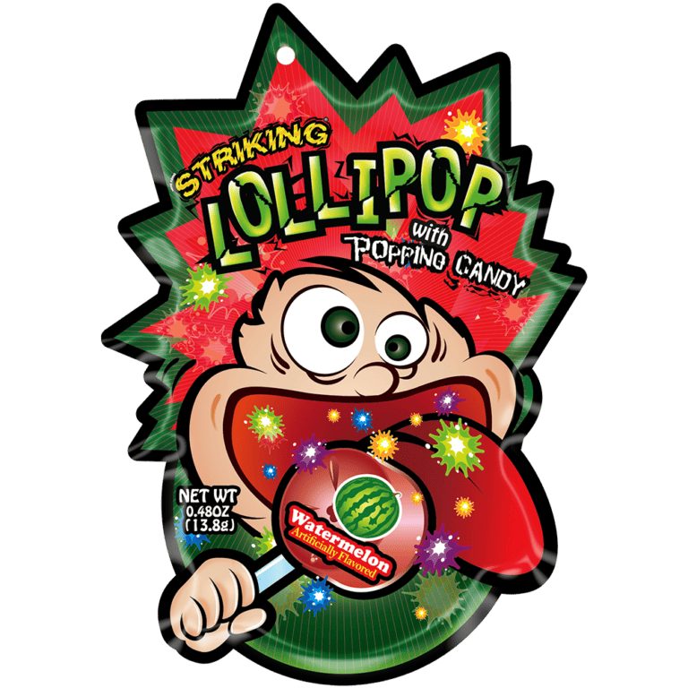 Striking Lollipop with Popping Candy - Watermelon