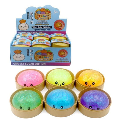 Glitter Squishy Dumpling Sugar Maltose Filling - 1x Surprise kleur Squeezy