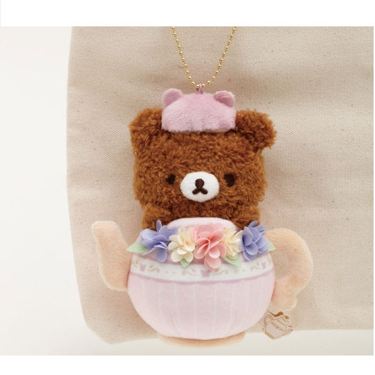 Plush with Ballchain San-X Rilakkuma - Flower Tea Time - Chairoikoguma