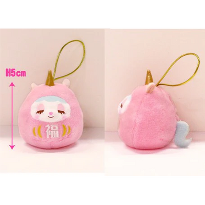 Amuse Daruma (5 cm) Plush pink unicorn