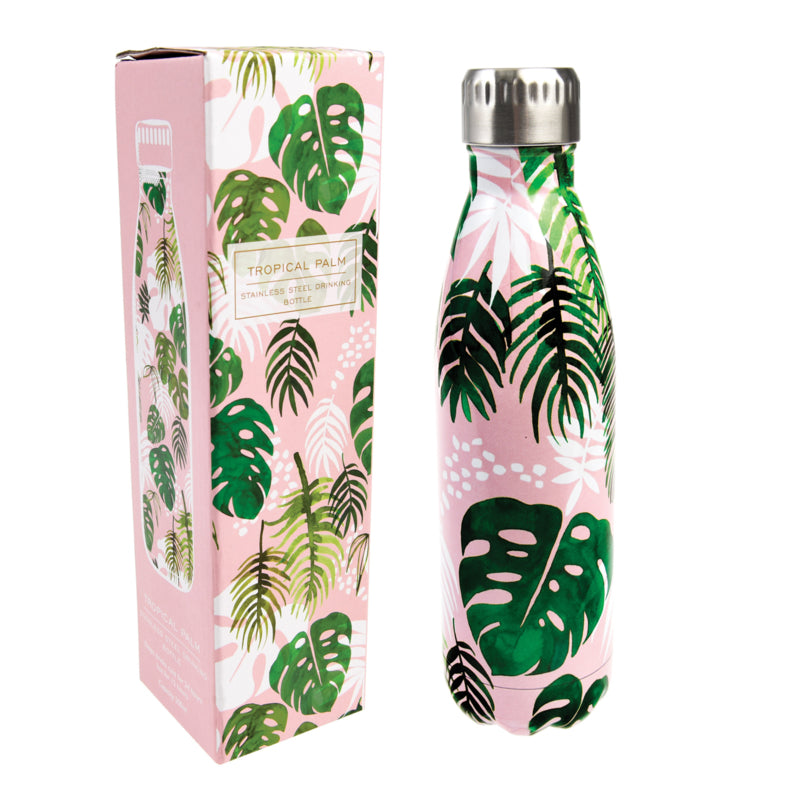 Drinkfles Tropical Palm (RVS)