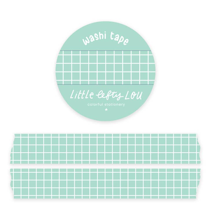 Washi Tape - Mint Grid