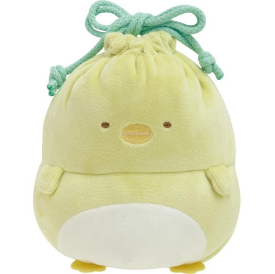 San-X Round Belly Drawstring Bag -  Sumikko Gurashi - Pengin