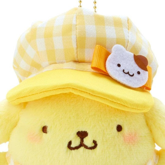 Sanrio Keychain Plush Gingham Casquette - Pompompurin