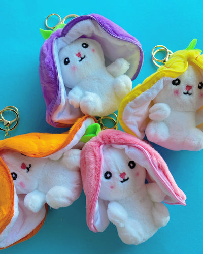 Reversible Bunny Plushie Keychain - Kies je design