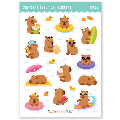 Stickervel Capibara Beach Day