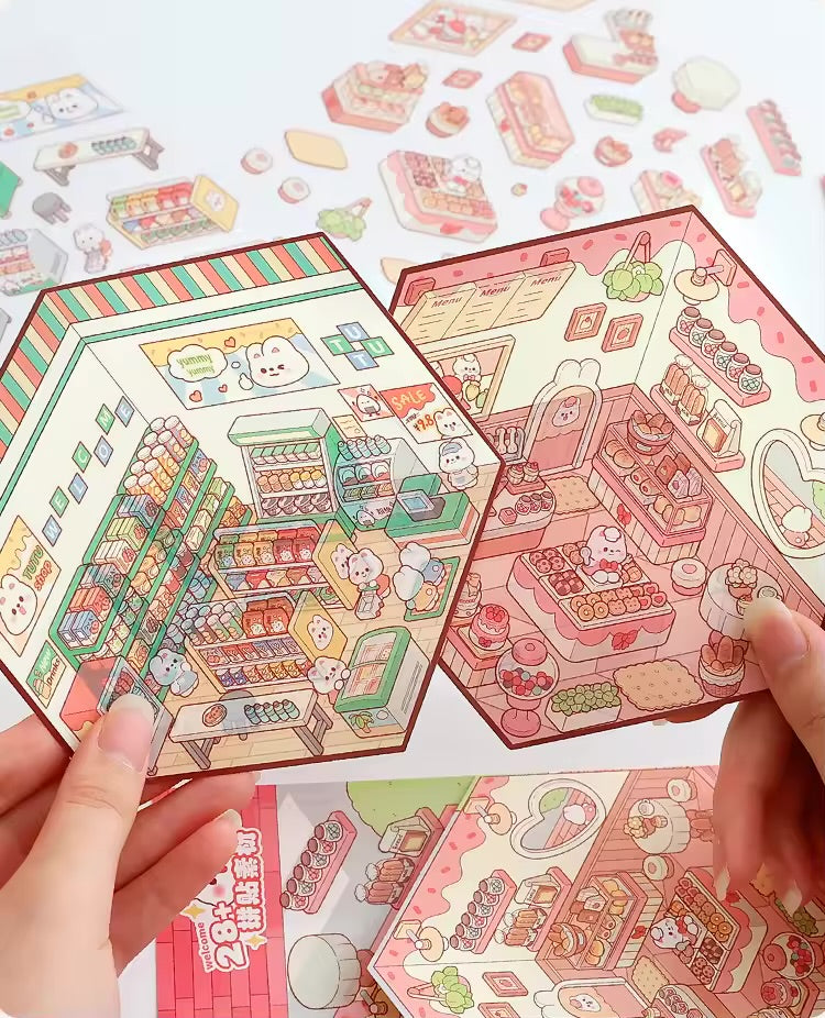 BYO Kawaii Sticker World - Perfect Rooms (Pick One) - DIY Sticker Scene Set
