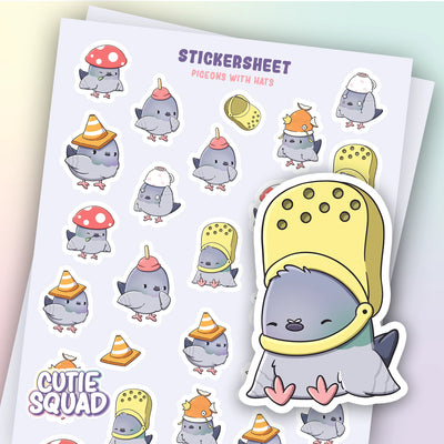 Stickervel - Pigeons with hats - CutieSquad