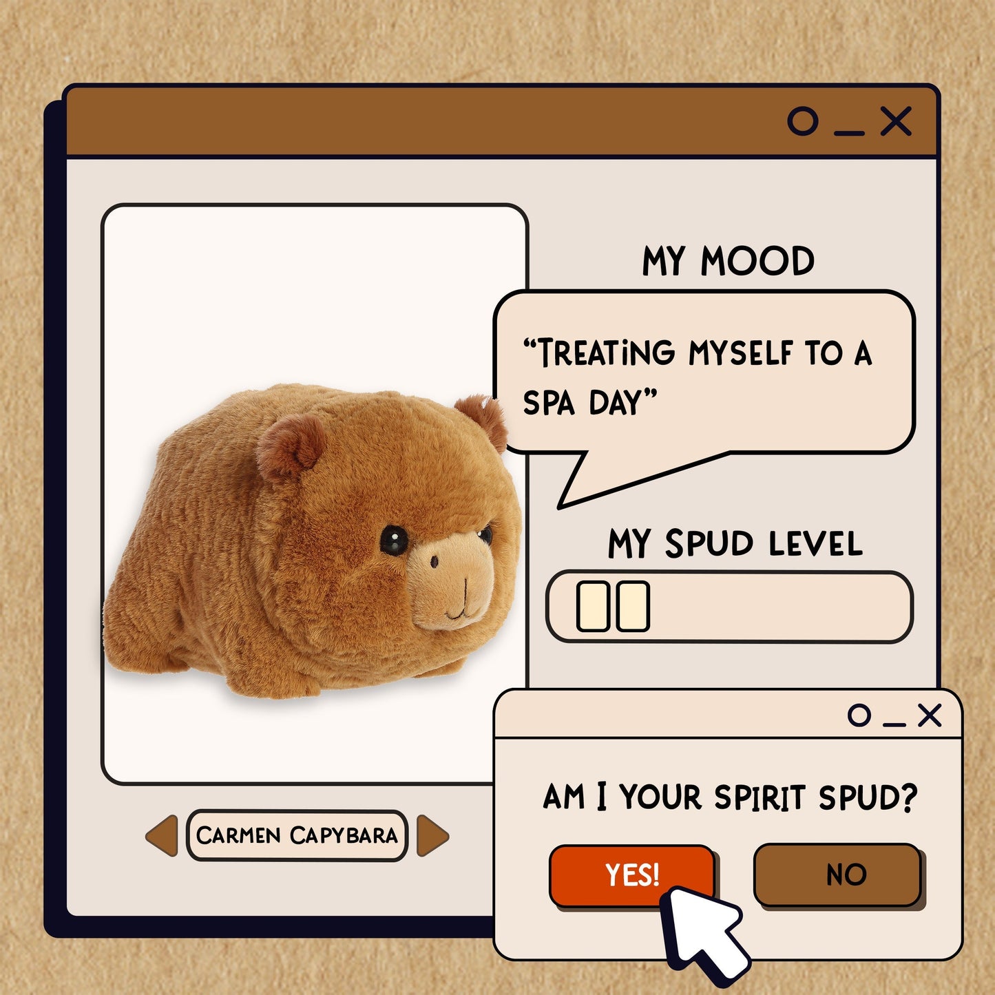 Spudsters Medium Plush - Carmen Capybara