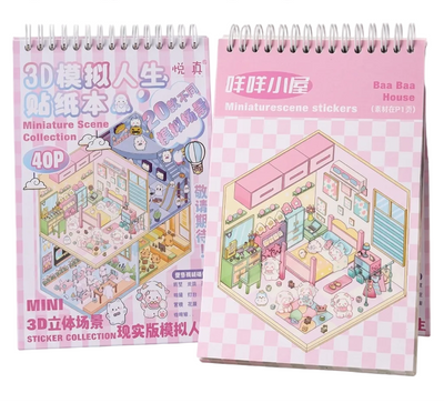 BYO Kawaii Sticker World - Pink XL Collection Book (20 scenes) - DIY Sticker Scene Set