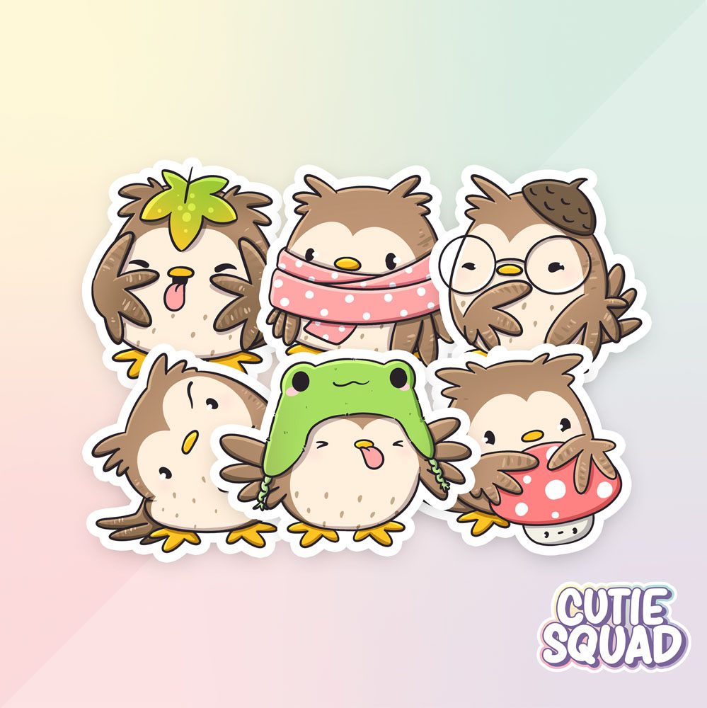 Stickerset - Owlbert - CutieSquad