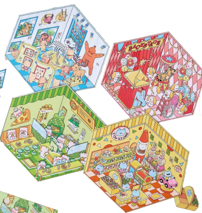 BYO Kawaii Sticker World - Rainbow Colors (Pick One) - DIY Sticker Scene Set