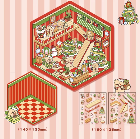BYO Kawaii Sticker World - Christmas - DIY Sticker Scene Set