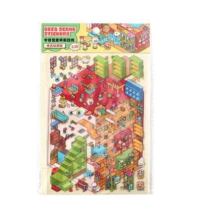 BYO Kawaii Sticker World - Cutest Shops (Pick One) - DIY Sticker Scene Set