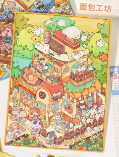 BYO Kawaii Sticker World - XL Bakery World - DIY Sticker Scene Set