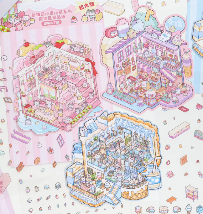 BYO Kawaii Sticker World - XL Pretty Pastels - DIY Sticker Scene Set