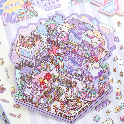 BYO Kawaii Sticker World - XL Capibara World - DIY Sticker Scene Set