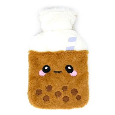 Bubble Tea Hot Water Bottle with Plush Cover