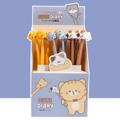 Wobbly Silicone Gel Pen - Chilling Cats