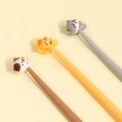 Wobbly Silicone Gel Pen - Chilling Cats
