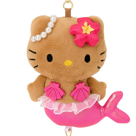 Sanrio Plush Key Holder Keychain - Hello Kitty Glitter Mermaid - Pink