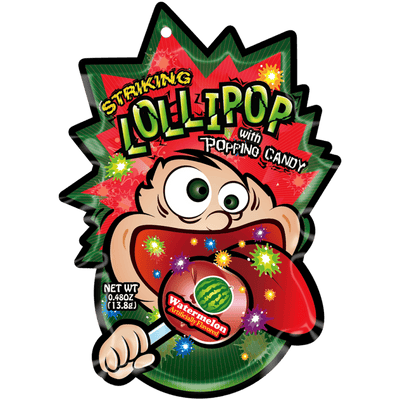 Striking Lollipop with Popping Candy - Watermelon