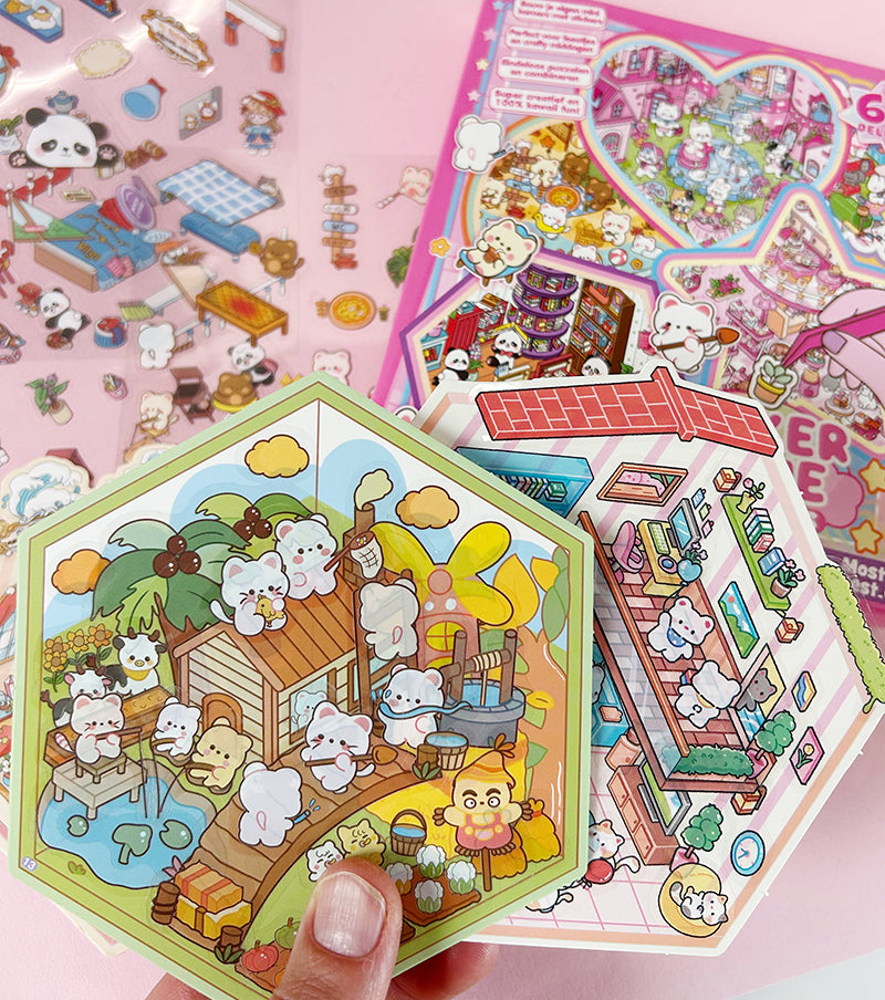 Kawaii Sticker Scene DIY Box - 60-Delig / 20-Scenes - MostCutest.nl DIY Sticker Set