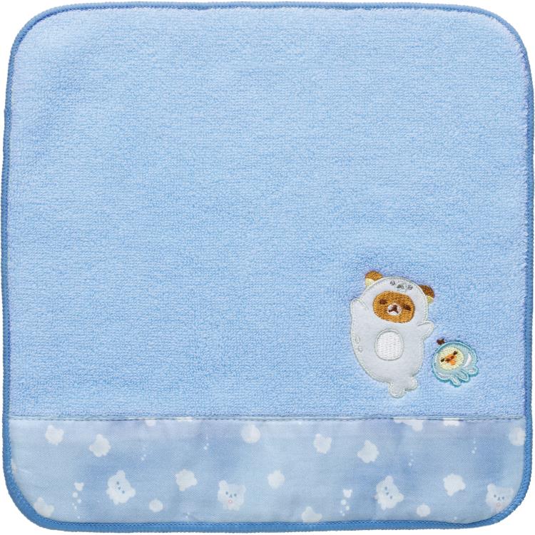 Mini Handdoekje 25 cm x 25 cm - Rilakkuma - Ocean Relax Mood - Blue