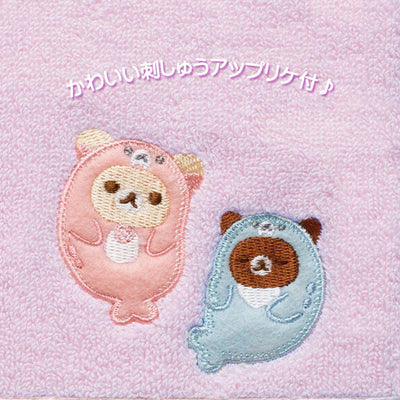 Mini Handdoekje 25 cm x 25 cm - Rilakkuma - Ocean Relax Mood - Pink