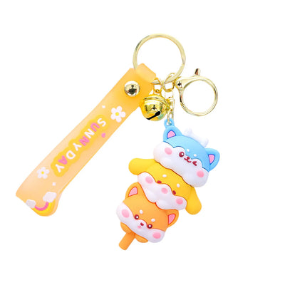 Kawaii Dog Dango Rubber Key Chain