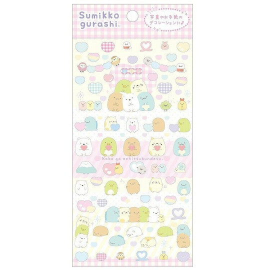 Stickervel  San-X Sumikkogurashi - Holographic - Hearts