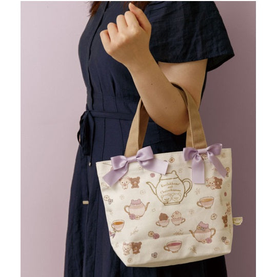 Tote Bag with Bow - San-X Rilakkuma - Flower Tea Time