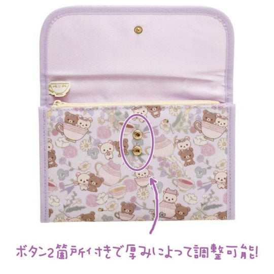 Portemonnee / Card Case - San-X Rilakkuma - Flower Tea Time