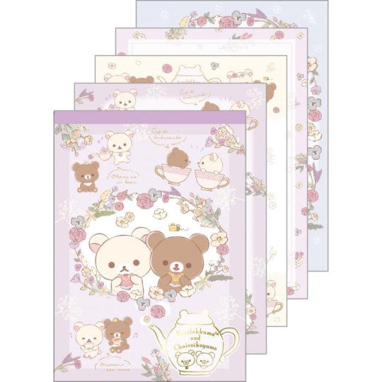 Memoblok Groot - San-X Rilakkuma - Flower Tea Time - Purple