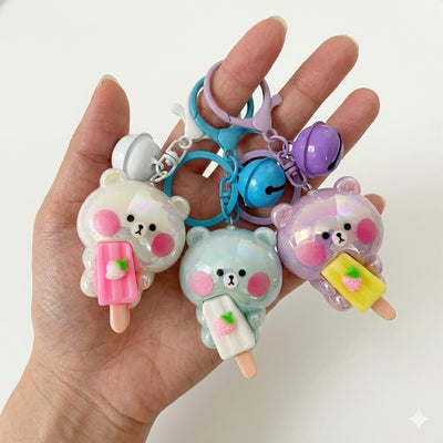 Holographic Bear With Popsicle Key Chain - Kies Je Kleur!