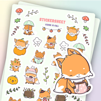 Stickervel - Foxes In Fall - CutieSquad