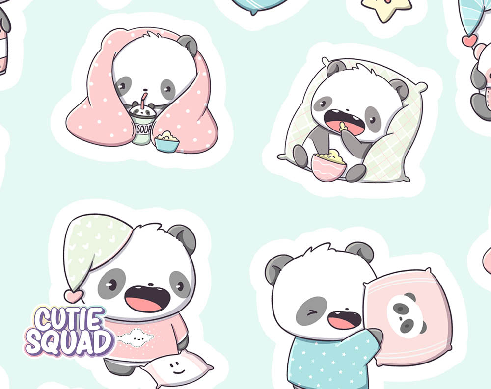 Stickervel - Panda Sleepover - CutieSquad